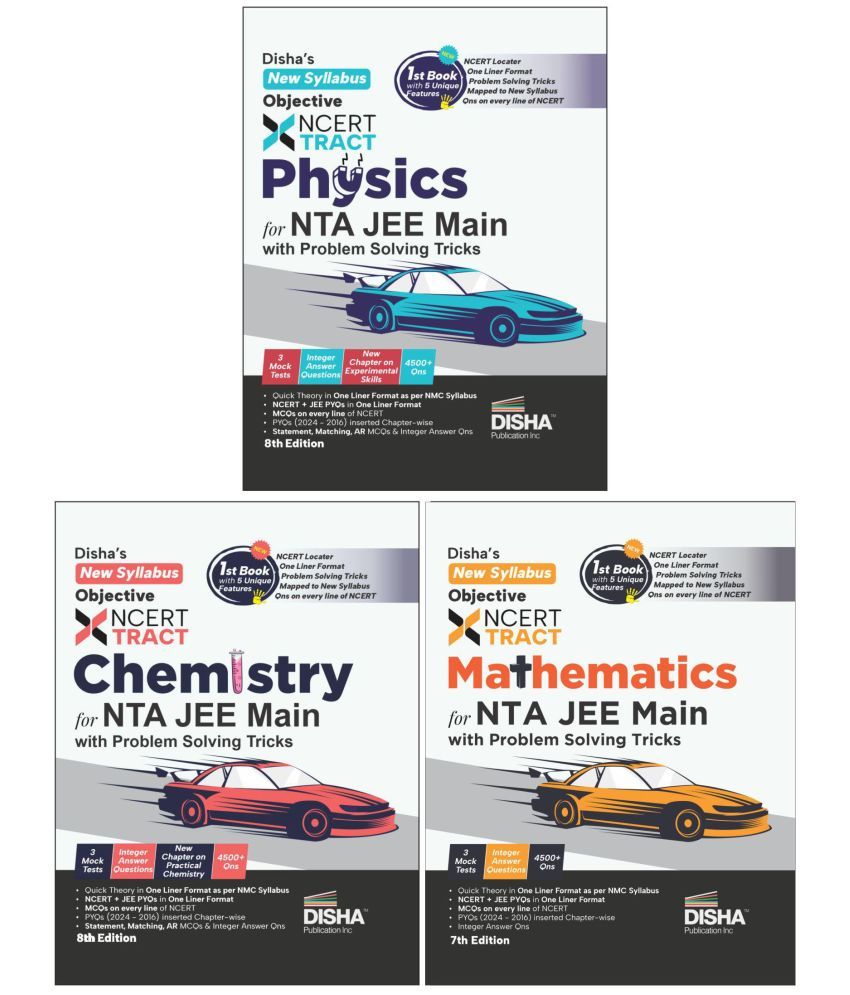     			Disha's New Syllabus Objective NCERT Xtract Physics, Chemistry & Mathematics for NTA JEE Main 8th Edition | Useful for BITSAT, VITEEE & Advanced | One