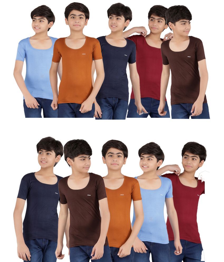     			Dollar lehar Pack of 10 Boys Cotton Vest ( Multicolor 13 )