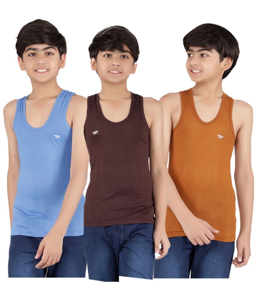     			Dollar lehar Pack of 3 Boys Cotton Vest ( Multicolor 4 )