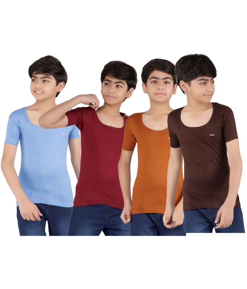     			Dollar lehar Pack of 4 Boys Cotton Vest ( Multicolor 6 )