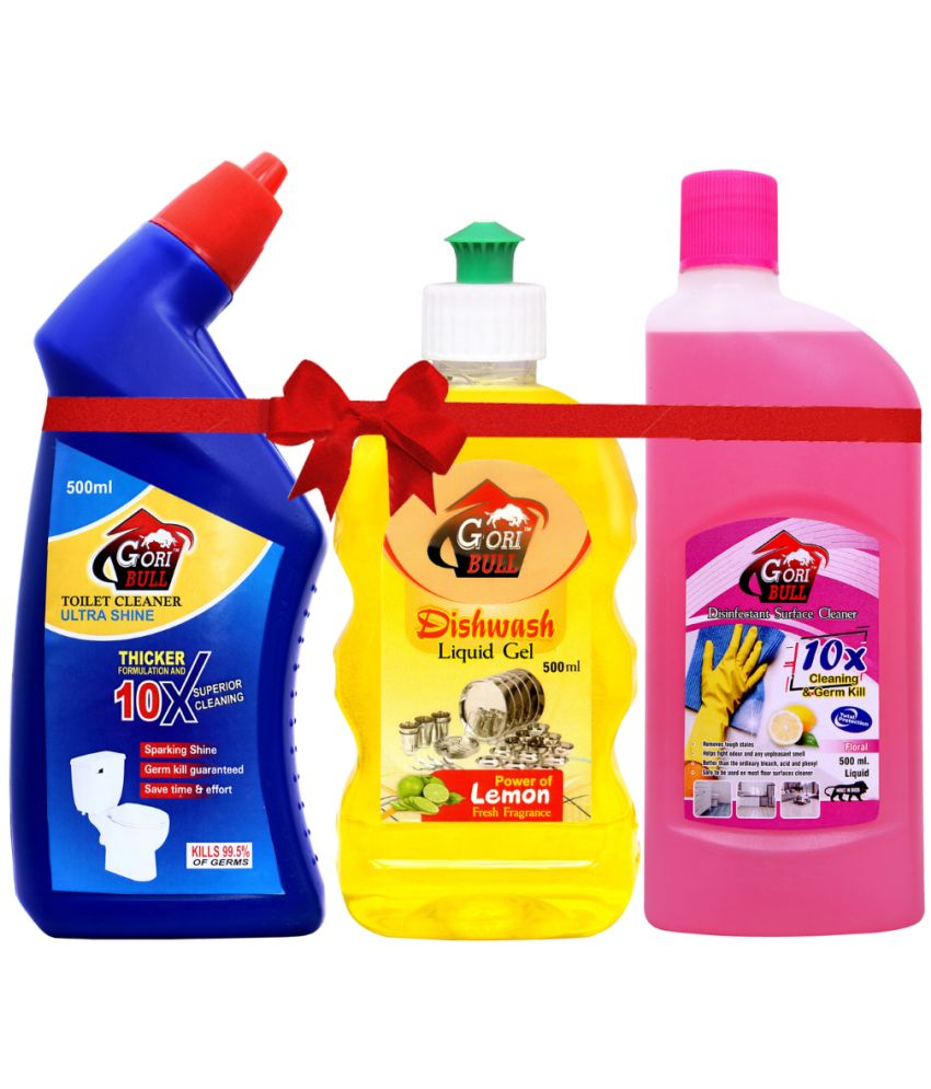     			GORIBULL GORIBULL Toilet Cleaner Ready to Use Liquid REGULAR 1500 Pack of 3