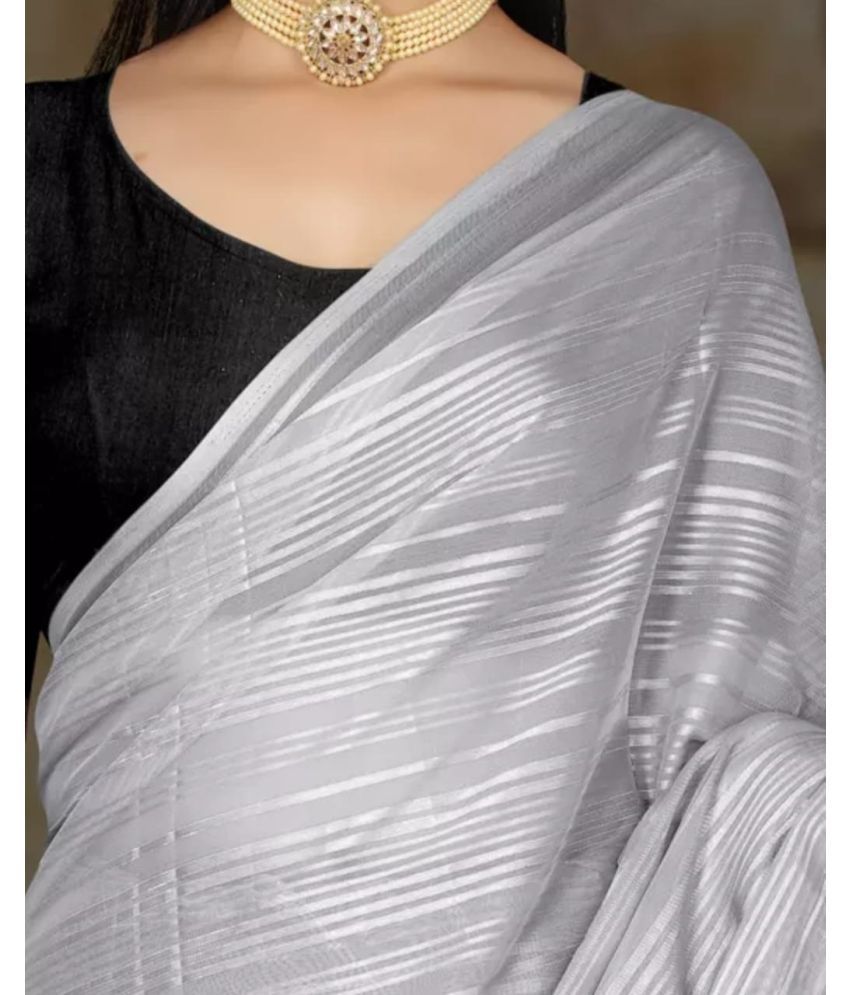     			Gullak Art Silk Dyed Saree With Blouse Piece ( Grey , Pack of 1 )