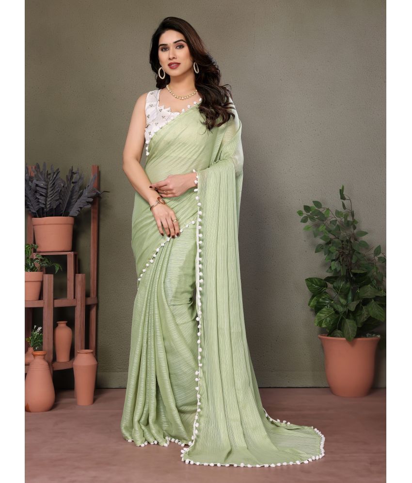     			VEDANT VASTRAM Silk Blend Self Design Saree With Blouse Piece ( Green , Pack of 1 )