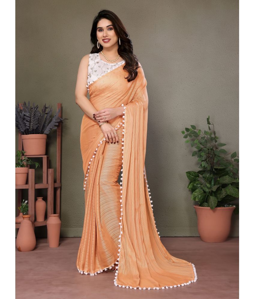     			VEDANT VASTRAM Silk Blend Self Design Saree With Blouse Piece ( Orange , Pack of 1 )