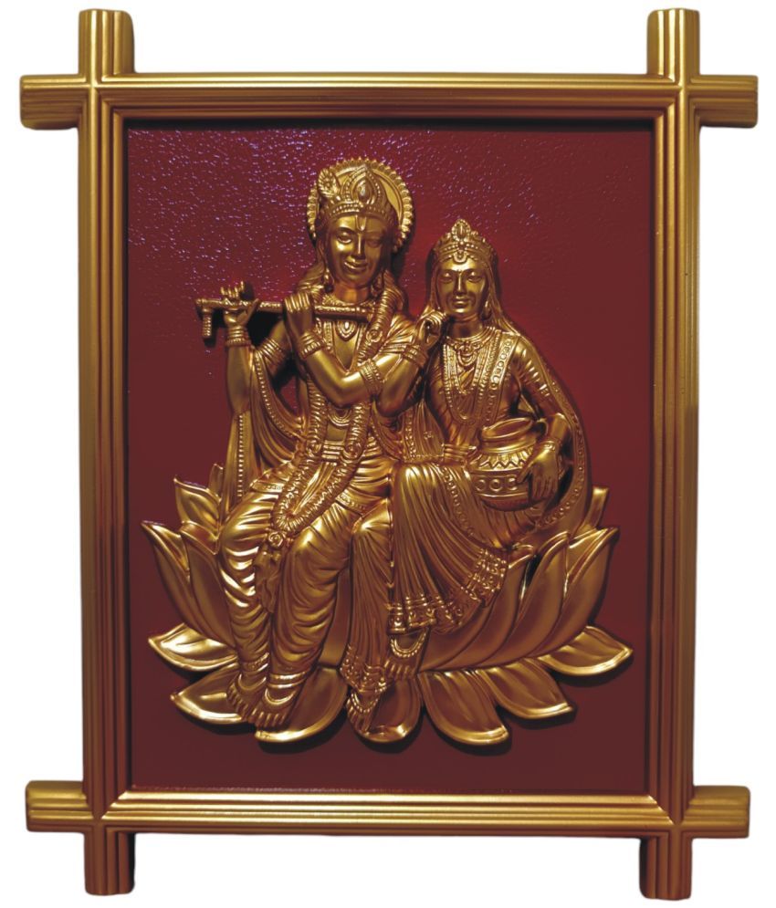     			WINSOME COLLECTION Plastic Radha Krishna Wall Sculpture Red - Pack of 1