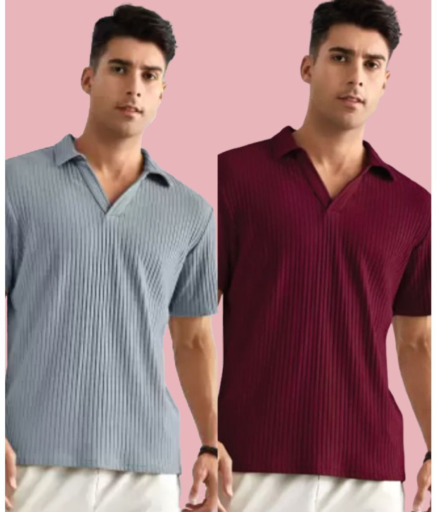     			Christy World Pack of 2 Polyester Regular Fit Solid Half Sleeves Men's Polo T Shirt ( Multicolor1 )