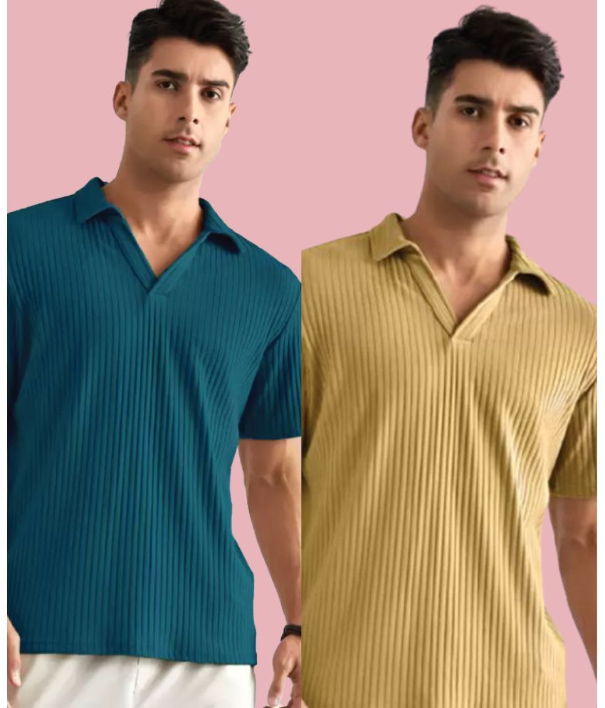     			Christy World Pack of 2 Polyester Regular Fit Solid Half Sleeves Men's Polo T Shirt ( Multicolor12 )