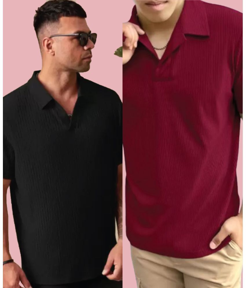     			Christy World Pack of 2 Polyester Regular Fit Solid Half Sleeves Men's Polo T Shirt ( Multicolor4 )