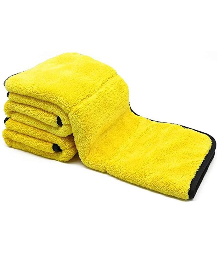     			Mockhe Yellow 800 GSM Drying Towel For Automobile ( Pack of 3 )