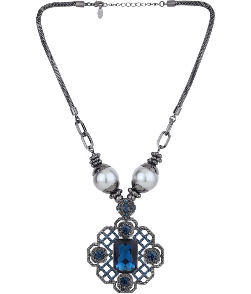     			Rhosyn Blue Metal Necklace ( Pack of 1 )