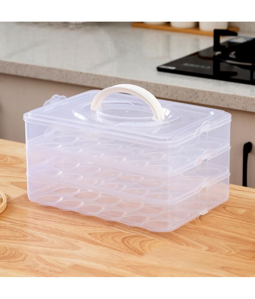     			Stysol Egg Tray Plastic White Egg Container ( Set of 1 )