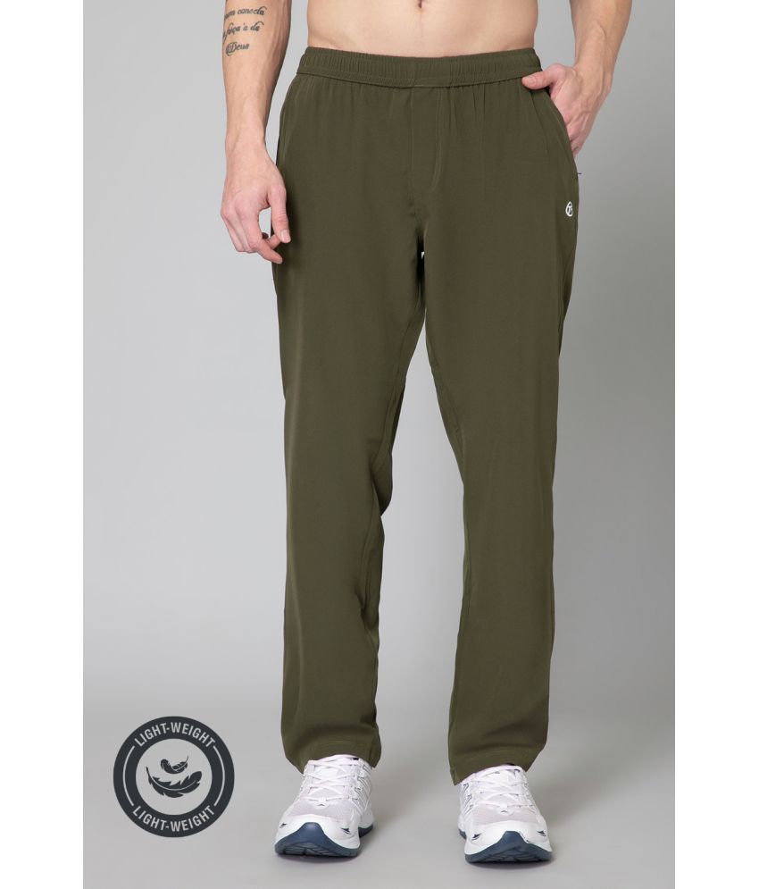     			Turnfit Olive Green Polyester Men's Sports Trackpants ( Pack of 1 )