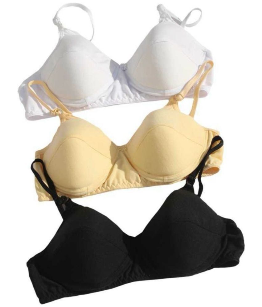     			ultraundies Pack of 3 Cotton Lightly Padded Everyday Bra For Women ( Multicolor )