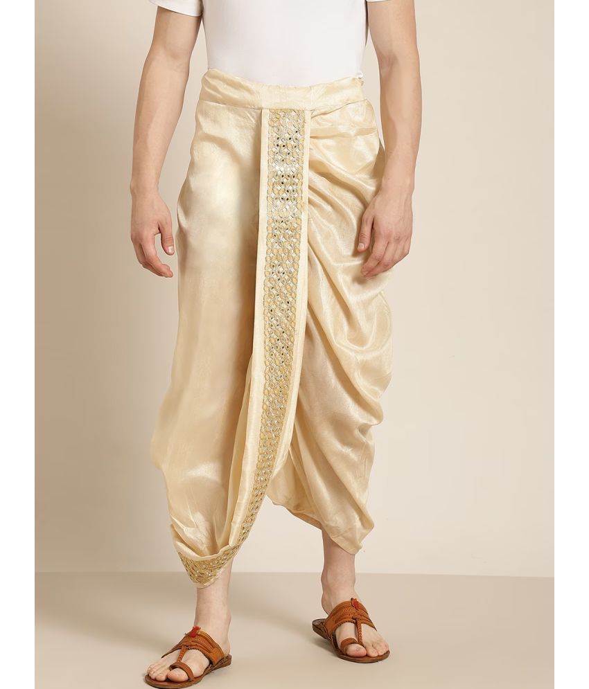     			FANZI Silk Men's Dhoti Beige ( Pack of 1 )