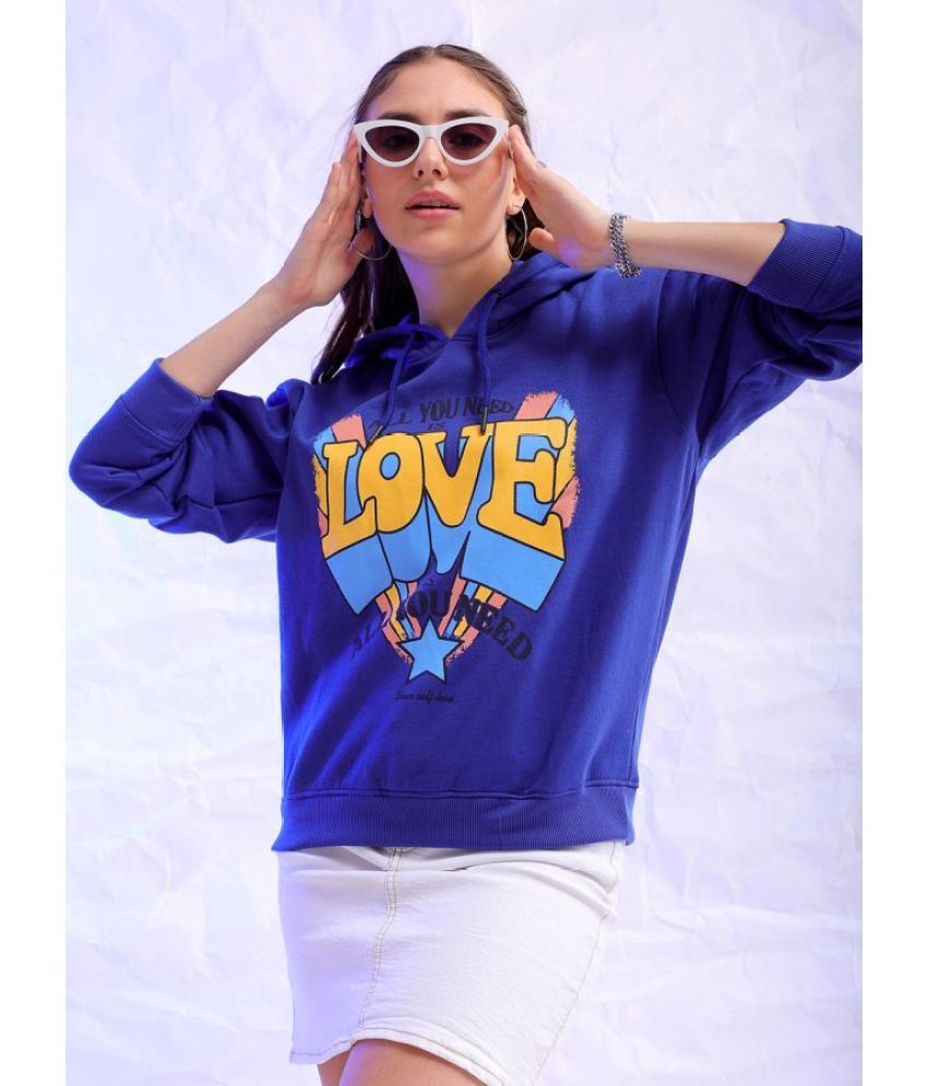     			Freehand Polyester Women's Hooded Sweatshirt ( Blue )