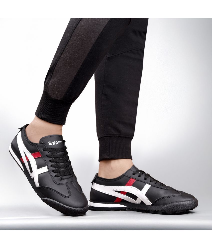     			HASTEN Black Casual Sneakers Black Men's Lifestyle Shoes