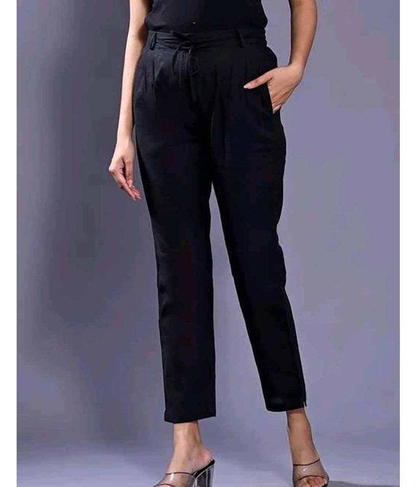     			OuterWear Pack of 1 Cotton Blend Regular Women's Casual Pants ( Black )