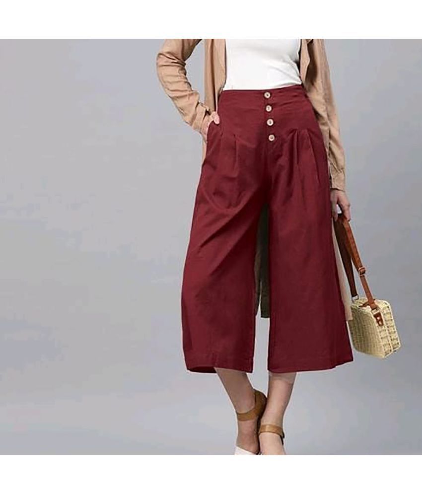     			OuterWear Pack of 1 Cotton Blend Regular Women's Casual Pants ( Maroon )