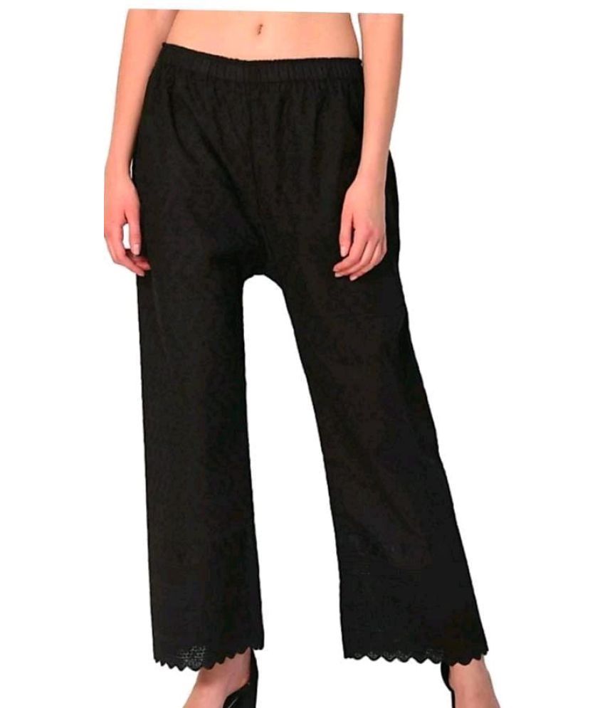     			OuterWear Pack of 1 Cotton Blend Relaxed Women's Casual Pants ( Black )