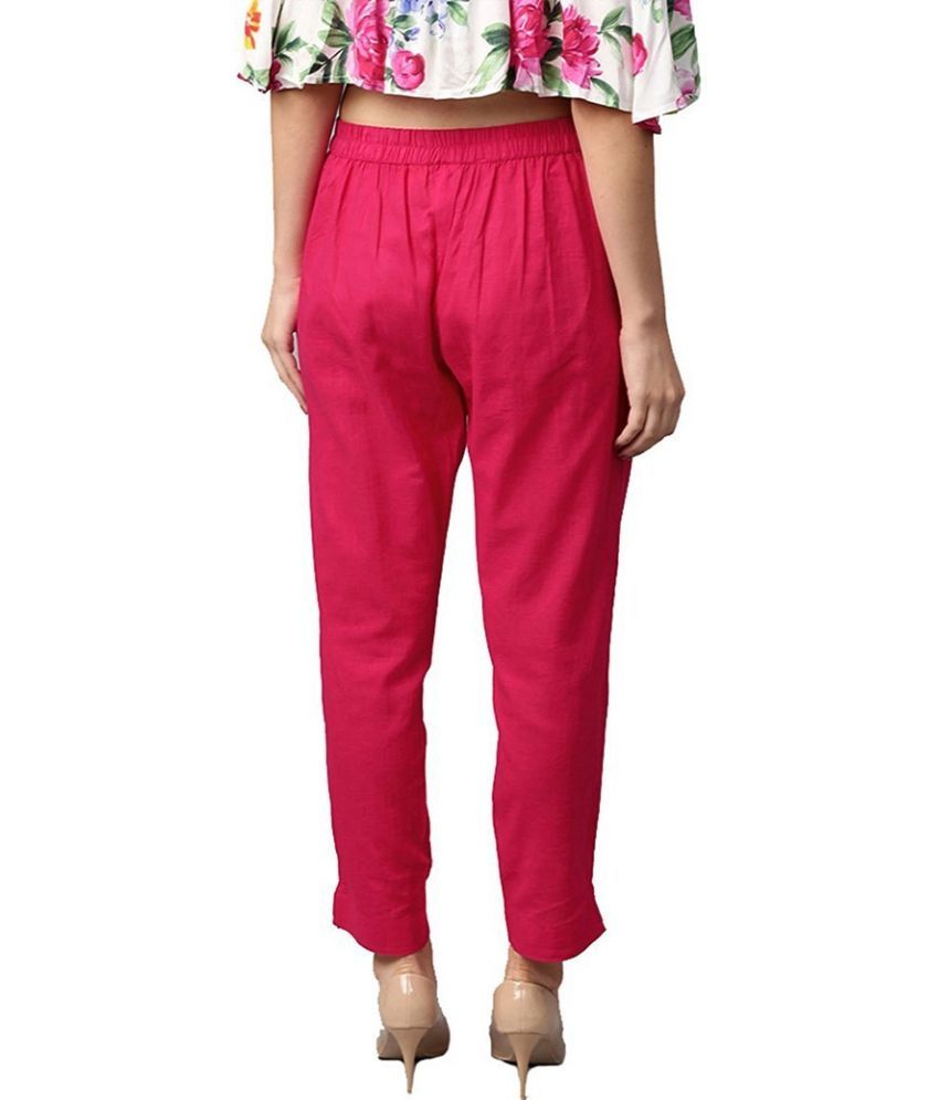     			OuterWear Pack of 1 Cotton Blend Tapered Women's Cigarette Pants ( Red )