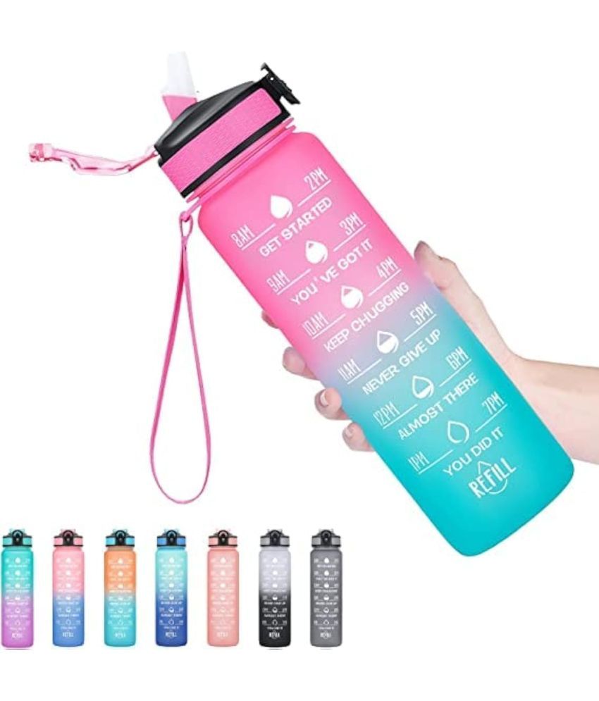     			Stysol Motivational Time Marker Multicolour Plastic Water Bottle 1000 mL ( Set of 1 )