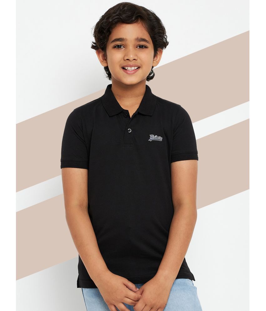     			UNIBERRY Pack of 1 Boys Cotton Blend Polo T-Shirt ( Black )