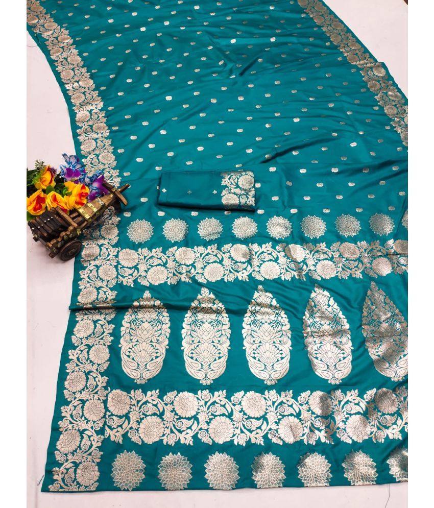     			supalee Tex Kanjivaram Silk Woven Saree With Blouse Piece ( SkyBlue , Pack of 1 )