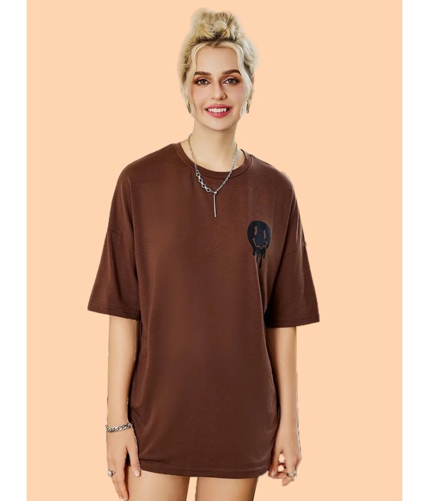     			Christy World Pack of 1 Cotton Women's T-Shirt ( Brown )