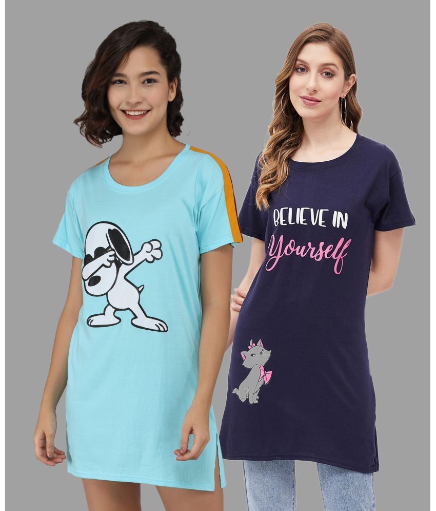     			Christy World Pack of 2 Cotton Women's T-Shirt ( Multicolor 4 )