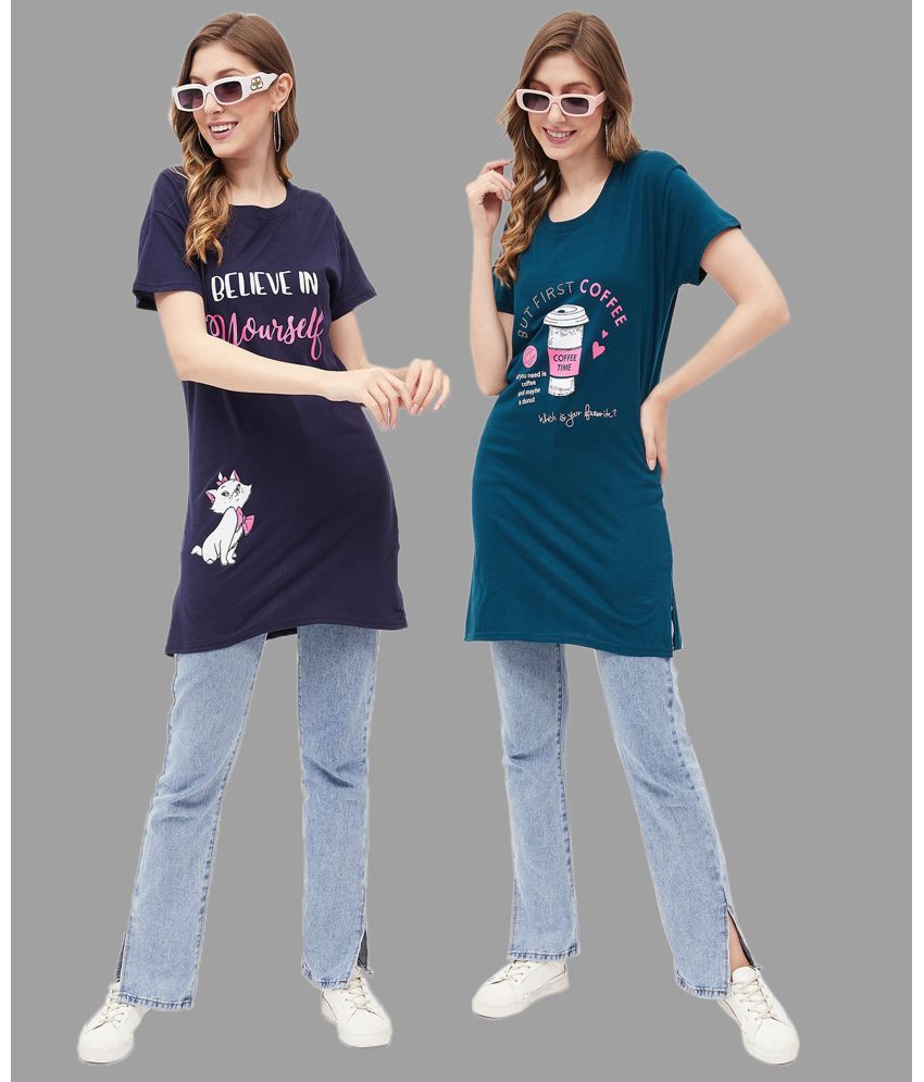     			Christy World Pack of 2 Cotton Women's T-Shirt ( Multicolor 1 )