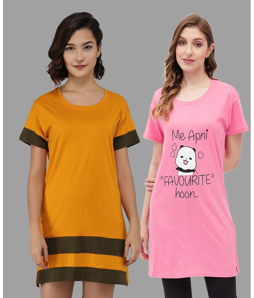     			Christy World Pack of 2 Cotton Women's T-Shirt ( Multicolor 8 )