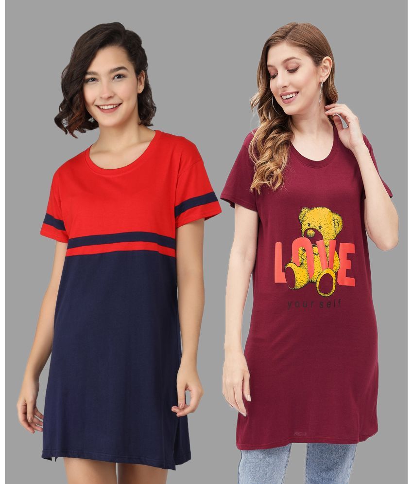     			Christy World Pack of 2 Cotton Women's T-Shirt ( Multicolor 8 )