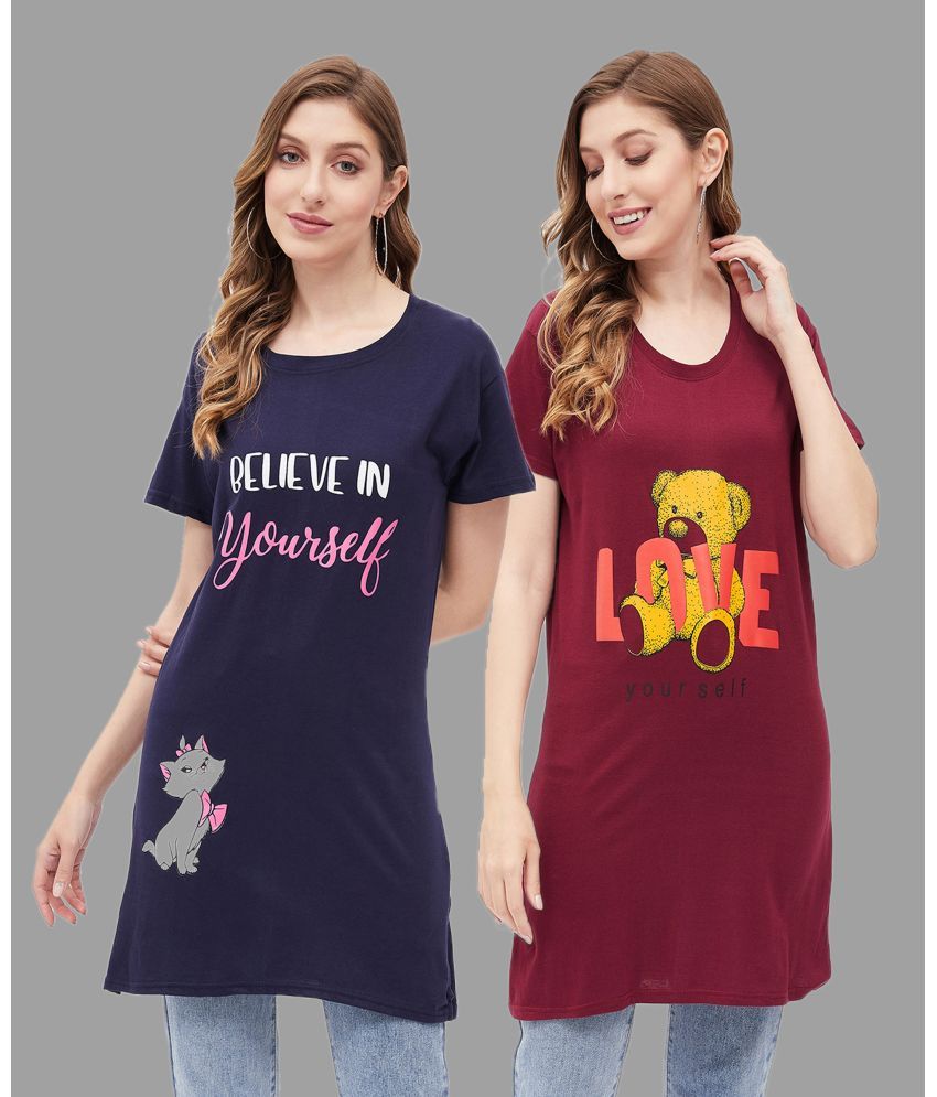     			Christy World Pack of 2 Cotton Women's T-Shirt ( Multicolor 3 )