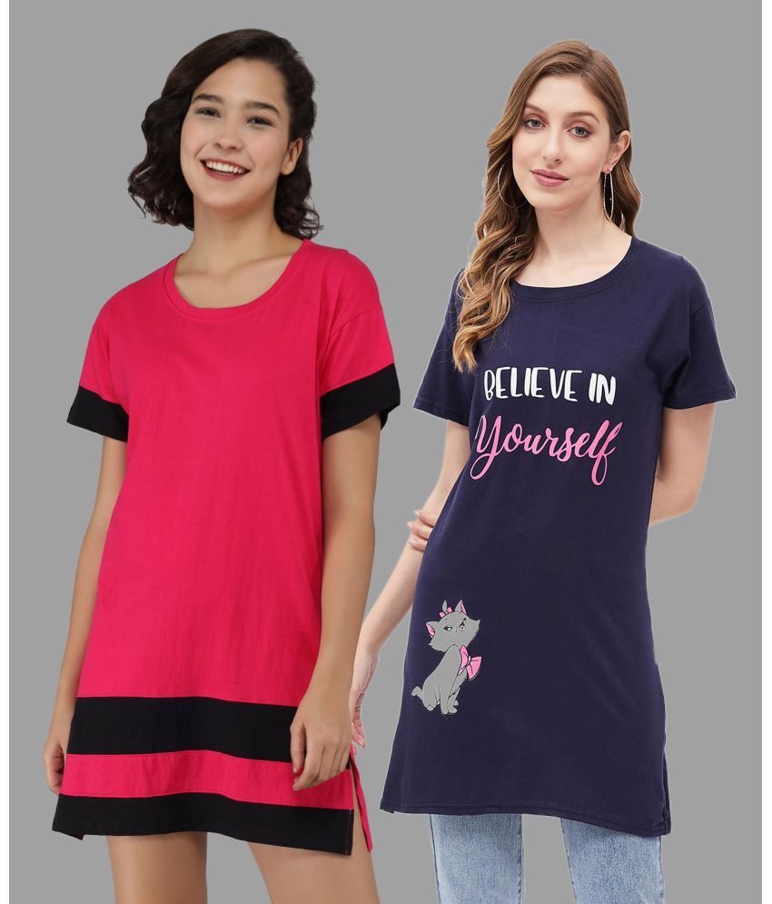     			Christy World Pack of 2 Cotton Women's T-Shirt ( Multicolor 7 )