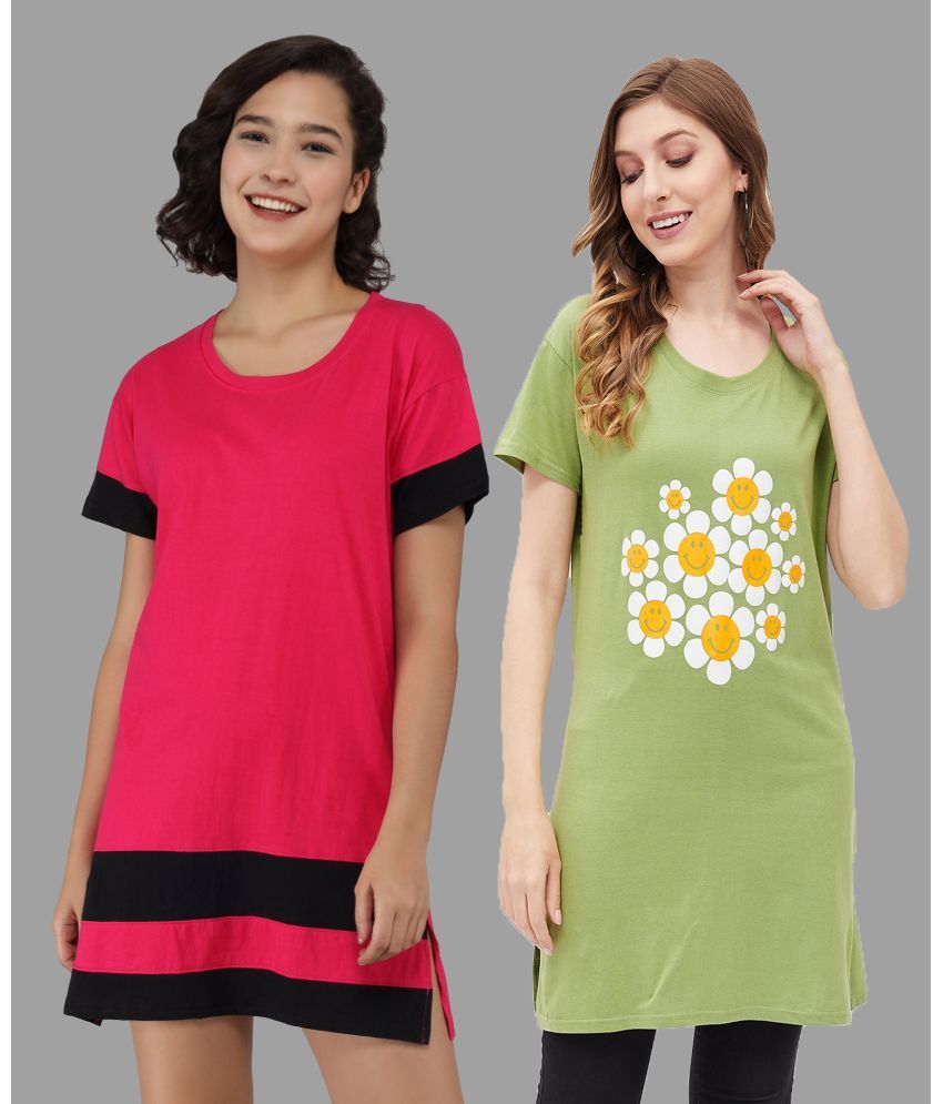     			Christy World Pack of 2 Cotton Women's T-Shirt ( Multicolor 1 )