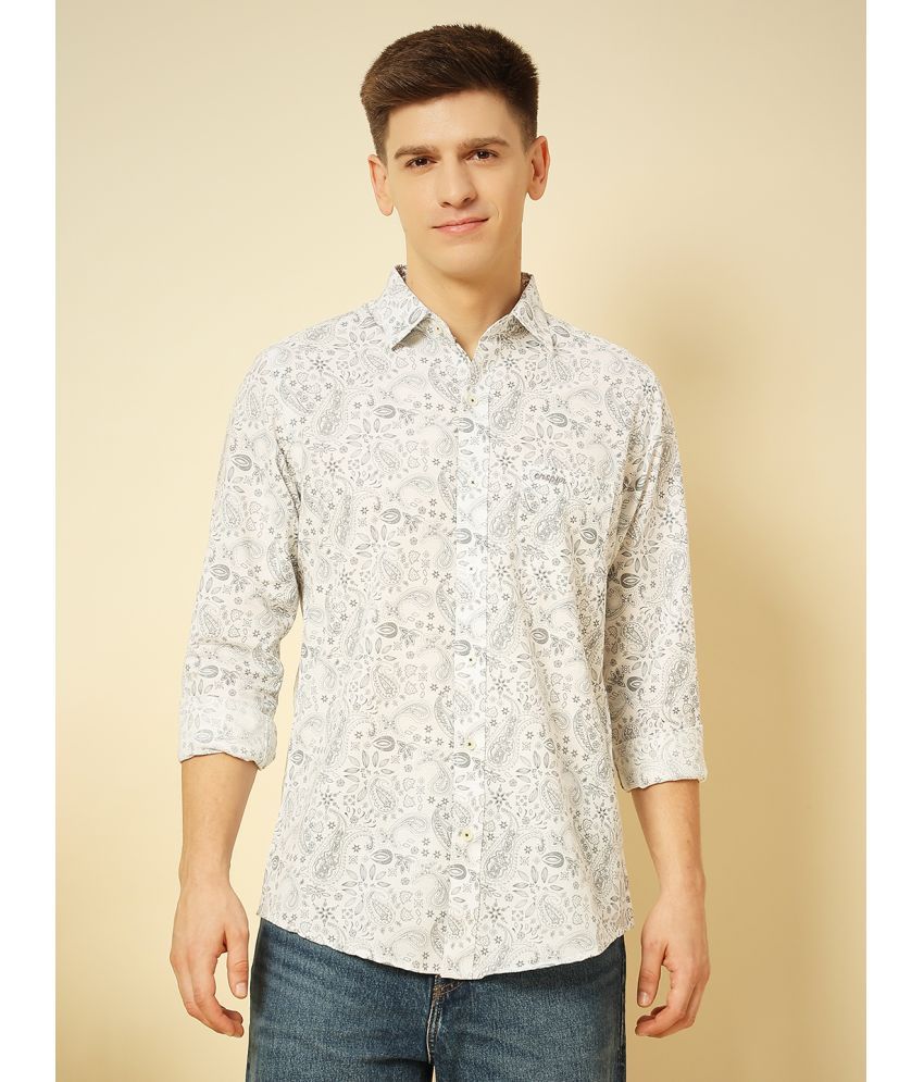     			ENSPYR 100% Cotton Regular Fit Printed Full Sleeves Men's Casual Shirt - Grey ( Pack of 1 )