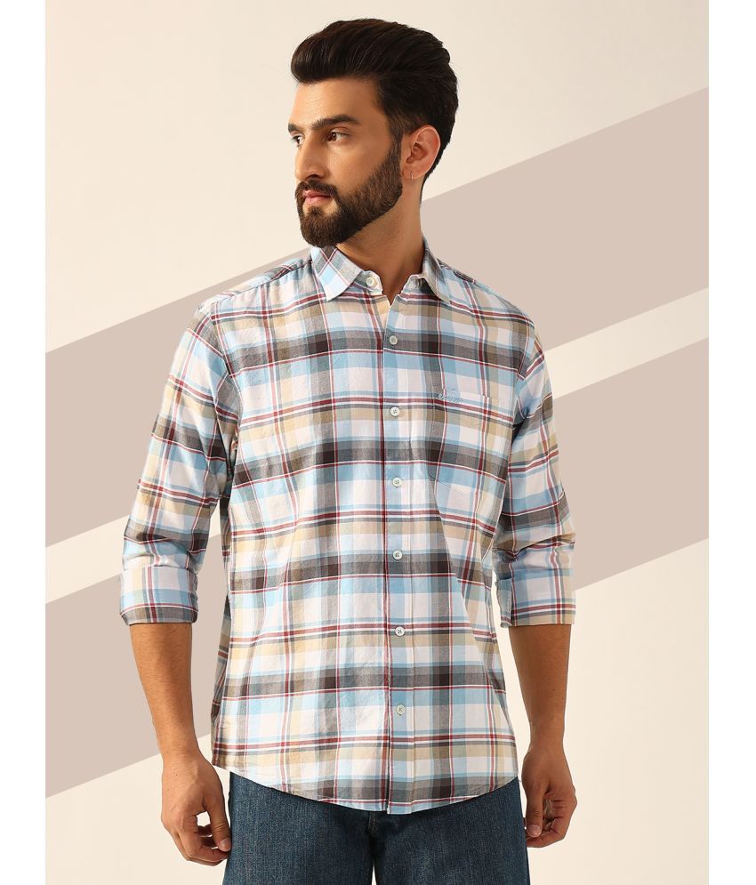     			ENSPYR 100% Cotton Regular Fit Checks Full Sleeves Men's Casual Shirt - Blue ( Pack of 1 )