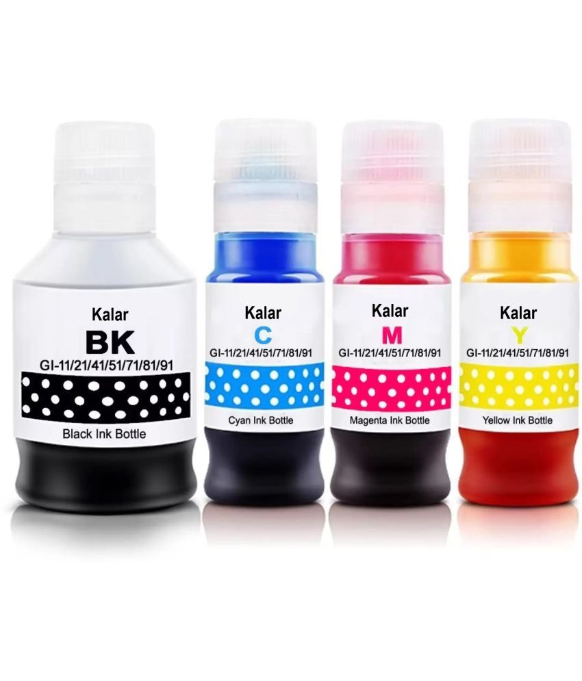     			KALAR 71 INK For G2060 Multicolor Pack of 4 Cartridge for GI-71 INK Printers CAN0N G1020 , G2020 , G2021, G3020 , G3021 , G3060