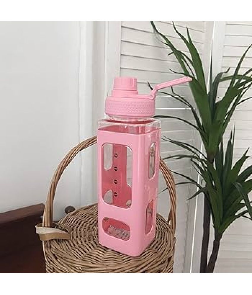     			Stysol Antic Square water bottle  Pink Plastic Water Bottle 1000 mL ( Set of 1 )