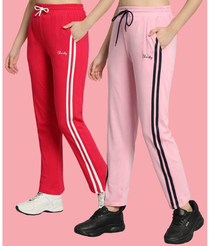     			Christy World Multicolor 2 Cotton Women's Running Trackpants ( Pack of 2 )