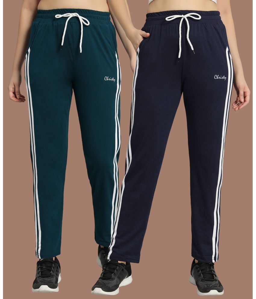     			Christy World Multicolor 5 Cotton Women's Running Trackpants ( Pack of 2 )