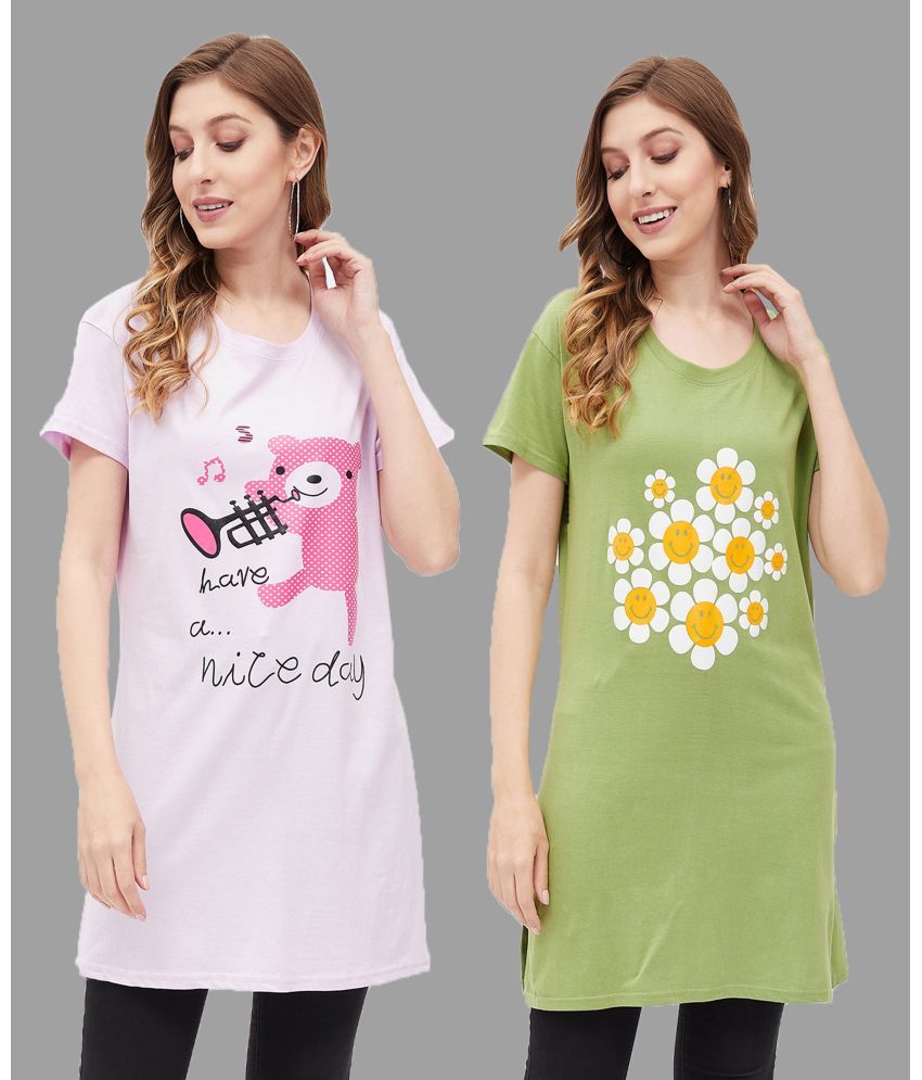     			Christy World Pack of 2 Cotton Women's T-Shirt ( Multicolor 8 )