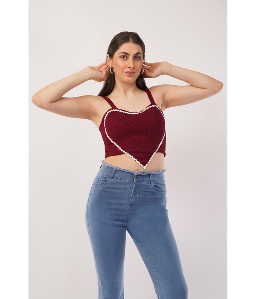     			Deshi Girl Maroon Cotton Blend Women's Crop Top ( Pack of 1 )