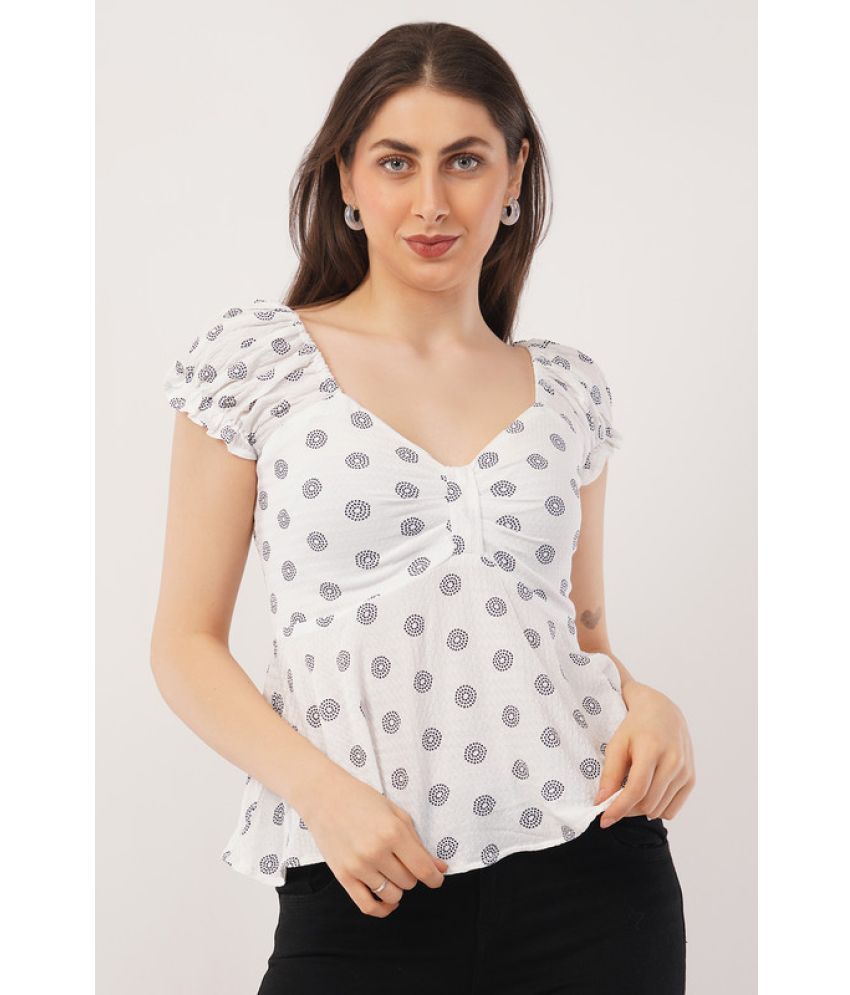     			Deshi Girl White Georgette Women's A-Line Top ( Pack of 1 )