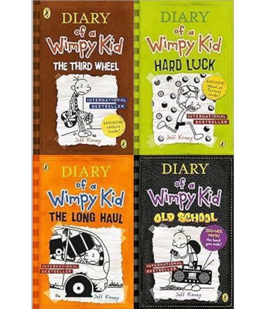     			Diary of a Wimpy Kid The Third Wheel (Book 7) + Hard Luck (Diary of a Wimpy Kid 8) + The Long Haul + Diary of a Wimpy Kid 10 Old School