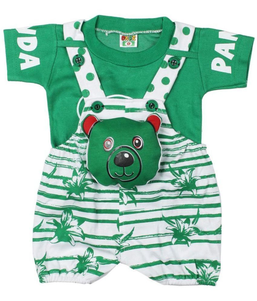     			Flash Fashion Baby Girls Cotton Dungarees ( Pack of 1 , Green )