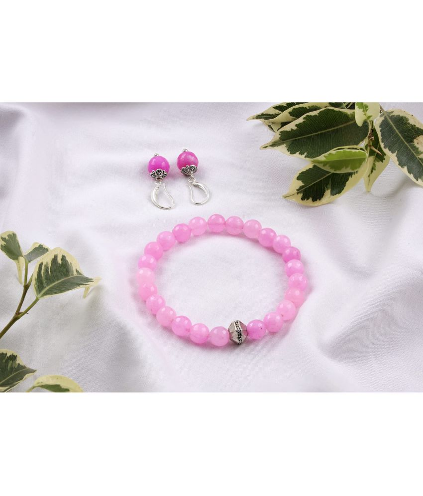     			JFL - Jewellery For Less Pink Charm Bracelet ( Pack of 2 )