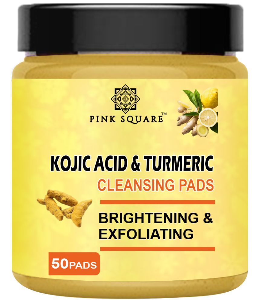     			Kojic Acid and Turmeric Cleansing Pads, 50 Pcs, Skin Brightening and Energizing Pack of 1