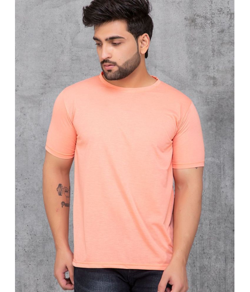     			Odoky Polyester Regular Fit Solid Half Sleeves Men's Round T-Shirt - Orange ( Pack of 1 )