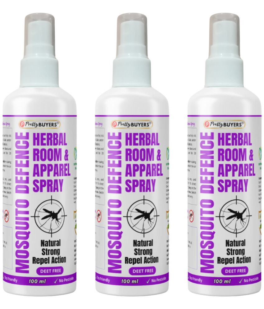     			PRETTYBUYERS Mosquito Repellent Spray Herbal Mosquito Spray 100MLx3 300 g Pack of 3